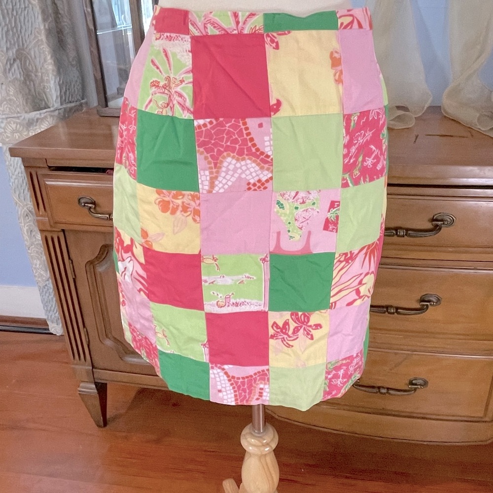 Lilly Pulitzer🌴 vintage white label patchwork skirt
